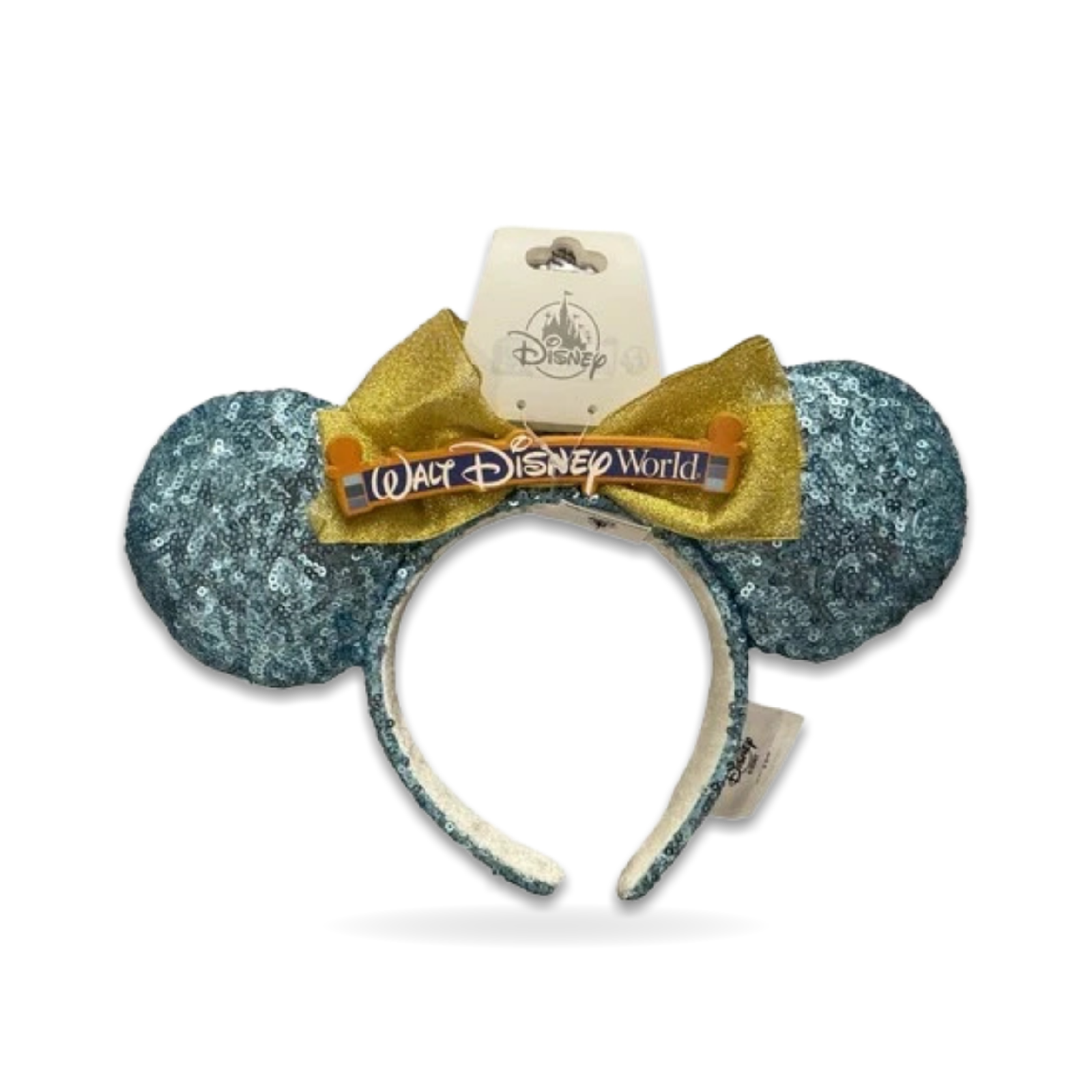 Blue Sequins Gold Bow Ear Headwear
