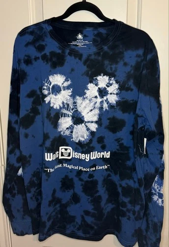 Tye Dye Mickey Long Sleeve Shirt Large Blue