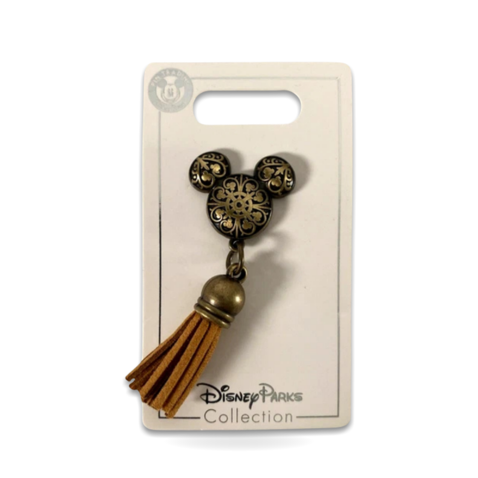 Mickey Mouse Head Ears Icon Leather Tassels Trading Pin