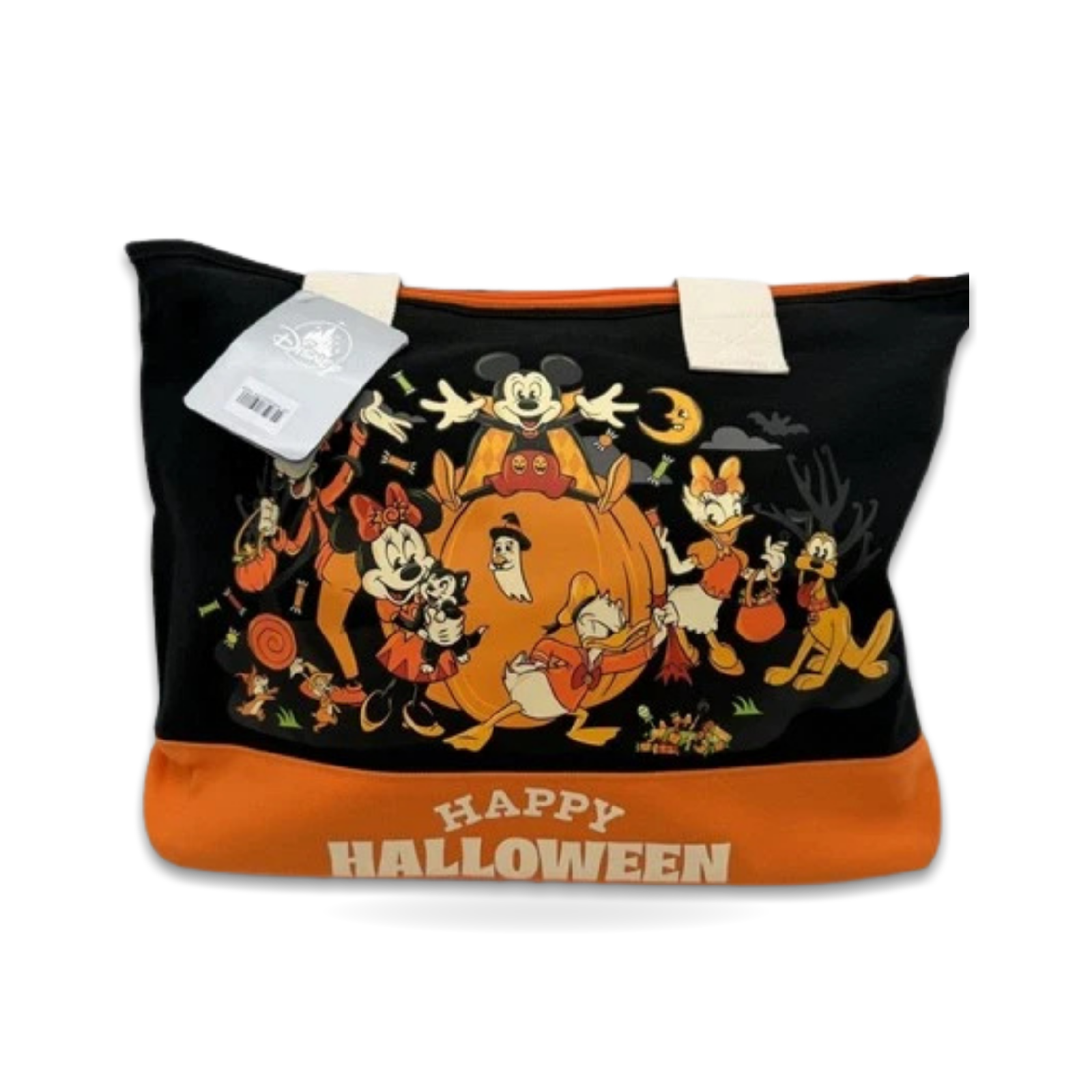 Mickey Friends Happy Canvas Zip Bag Tote