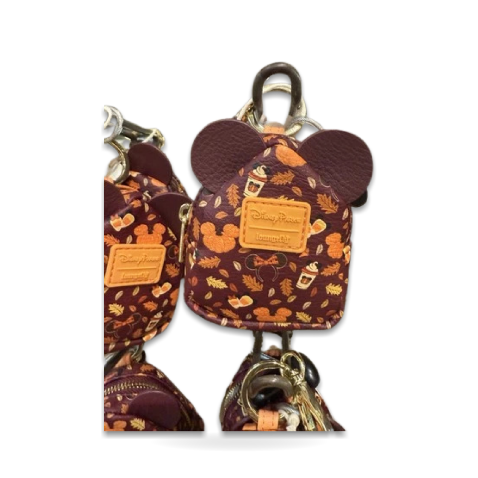 Fall Mickey Ear Charm Keychain Loungefly Mini Backpack
