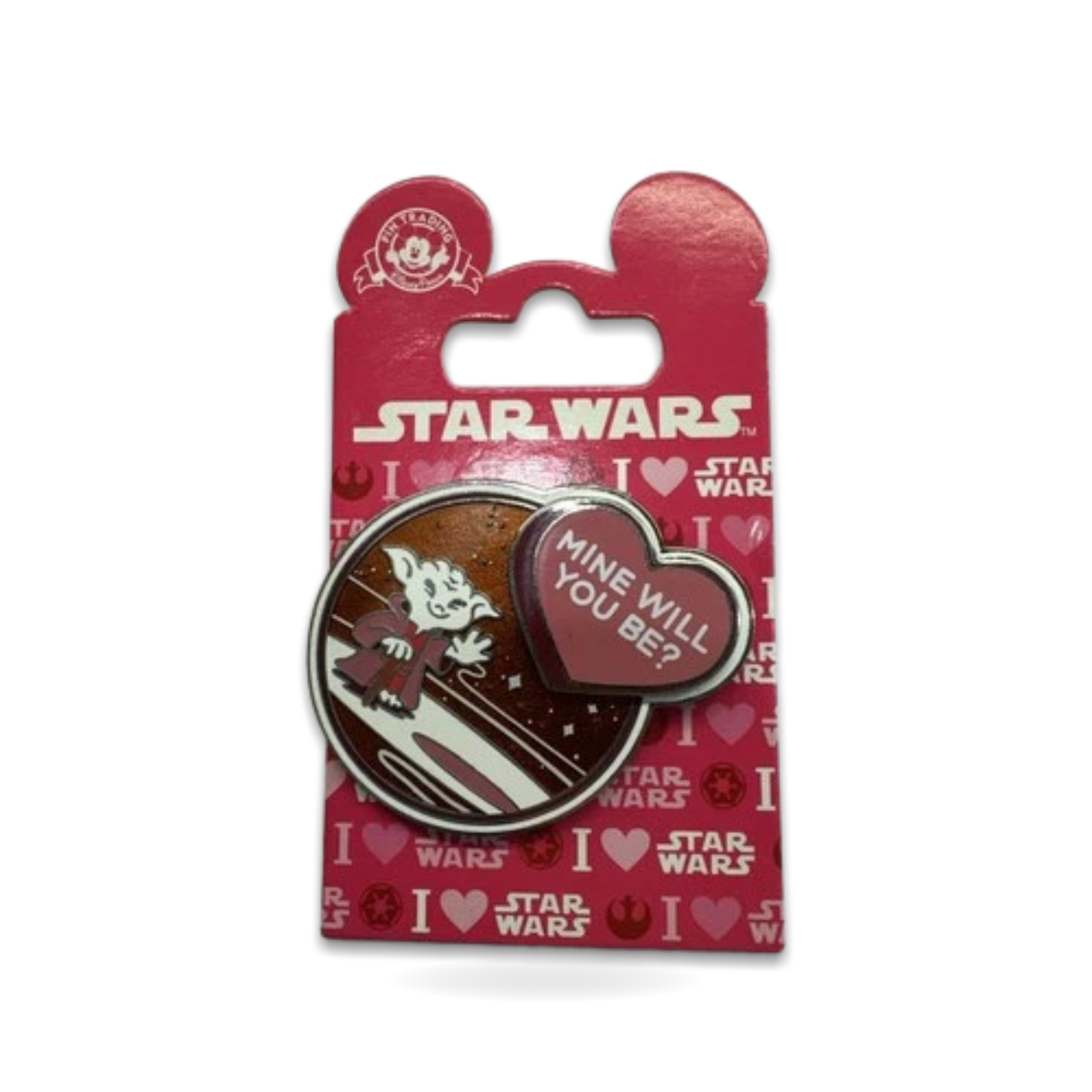 Star Wars Yoda Valentines Mine Will You Be Heart Trading Pin