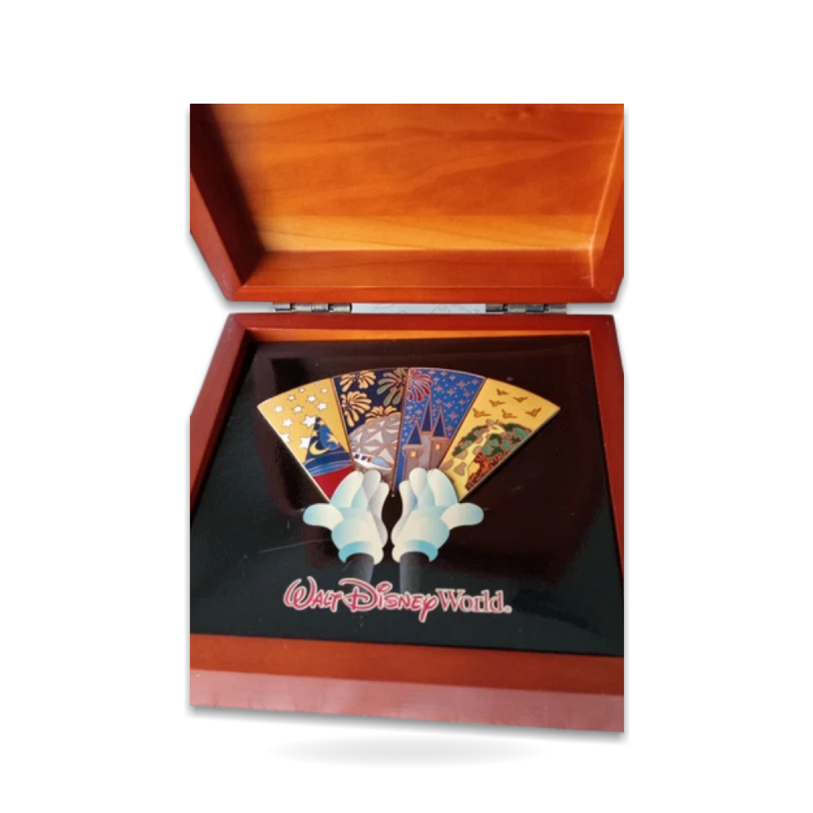 Four Fan Puzzle Set Wood Box 27281 Trading Pin