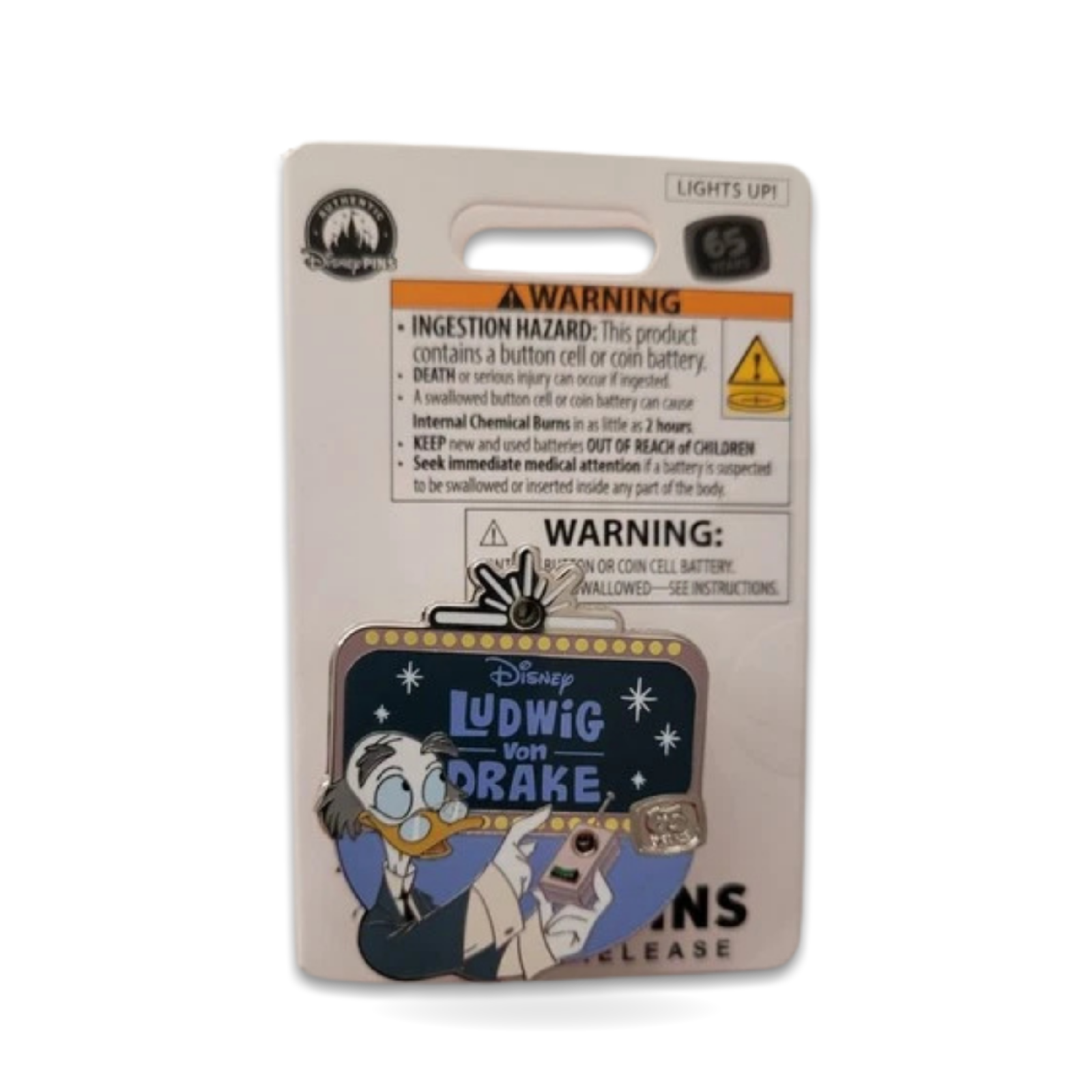 Ludwig Von Drake light-up anniversary pin