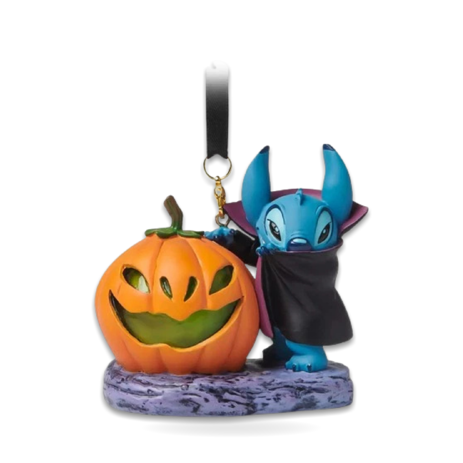 Halloween Vampire Stitch Light Up Pumpkin Sketchbook Seasonal Ornament