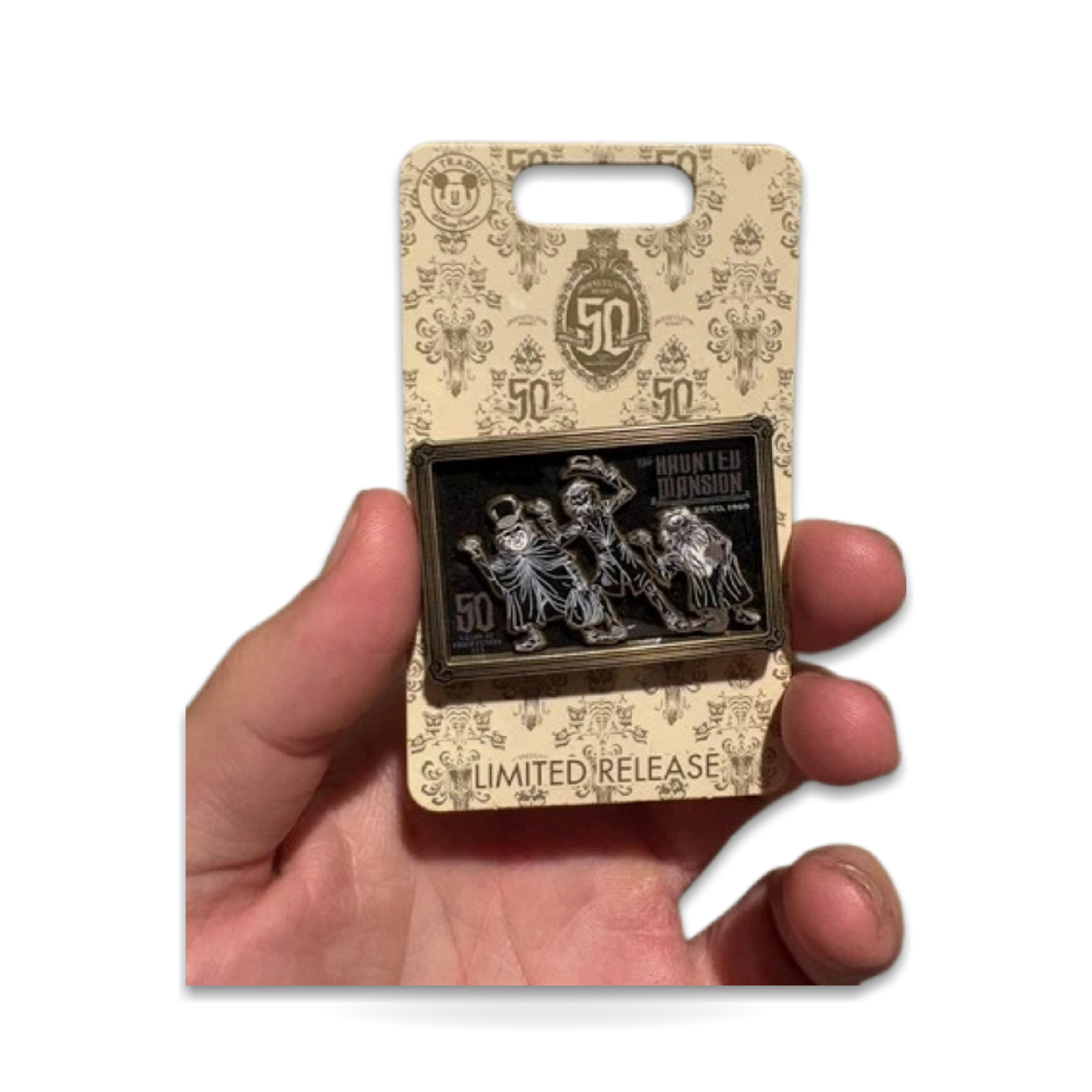 50th Anniversary Haunted Hitchhiking Ghosts wCARD Trading Pin