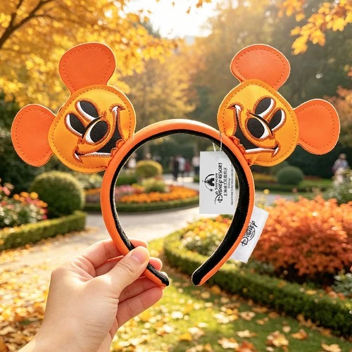 Halloween Ears Mickey Lantern Orange Pumpkin Ear Headwear