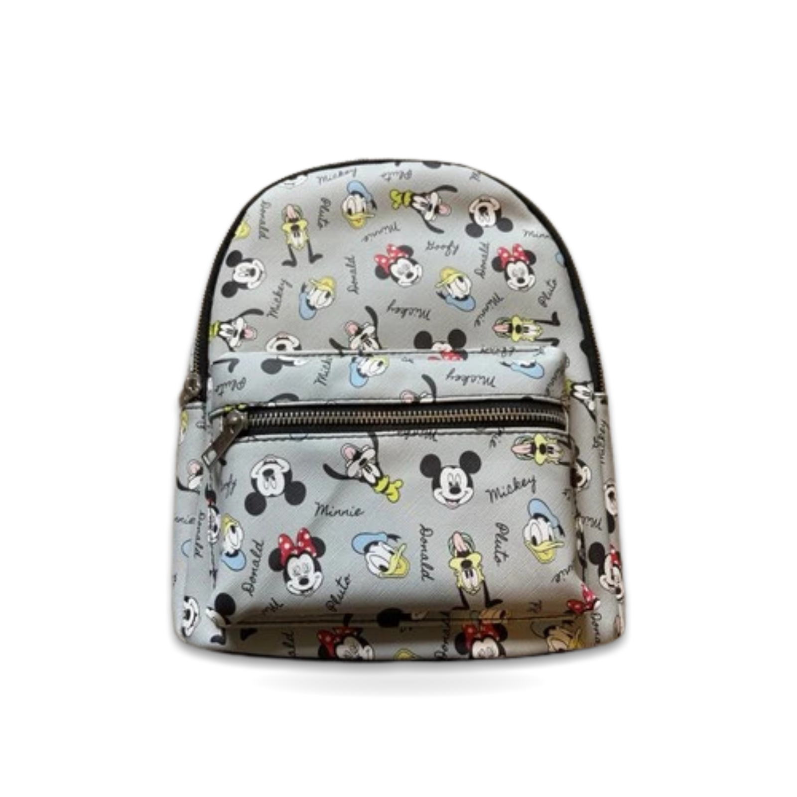 Mickey Mouse Minnie Goofy Pluto Gray Mini Backpack