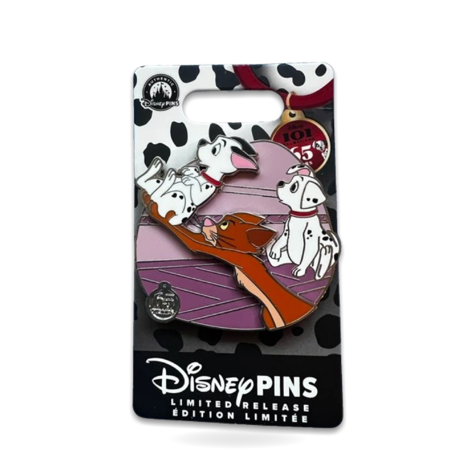 101 Dalmatians 65th Puppies Rolly Cat Trading Pin