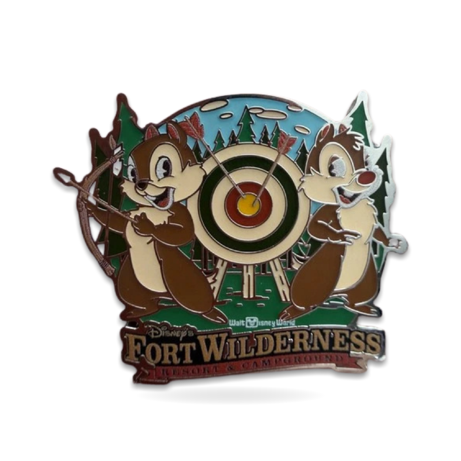Fort Wilderness Camping Archery Chip Dale Trading Pin