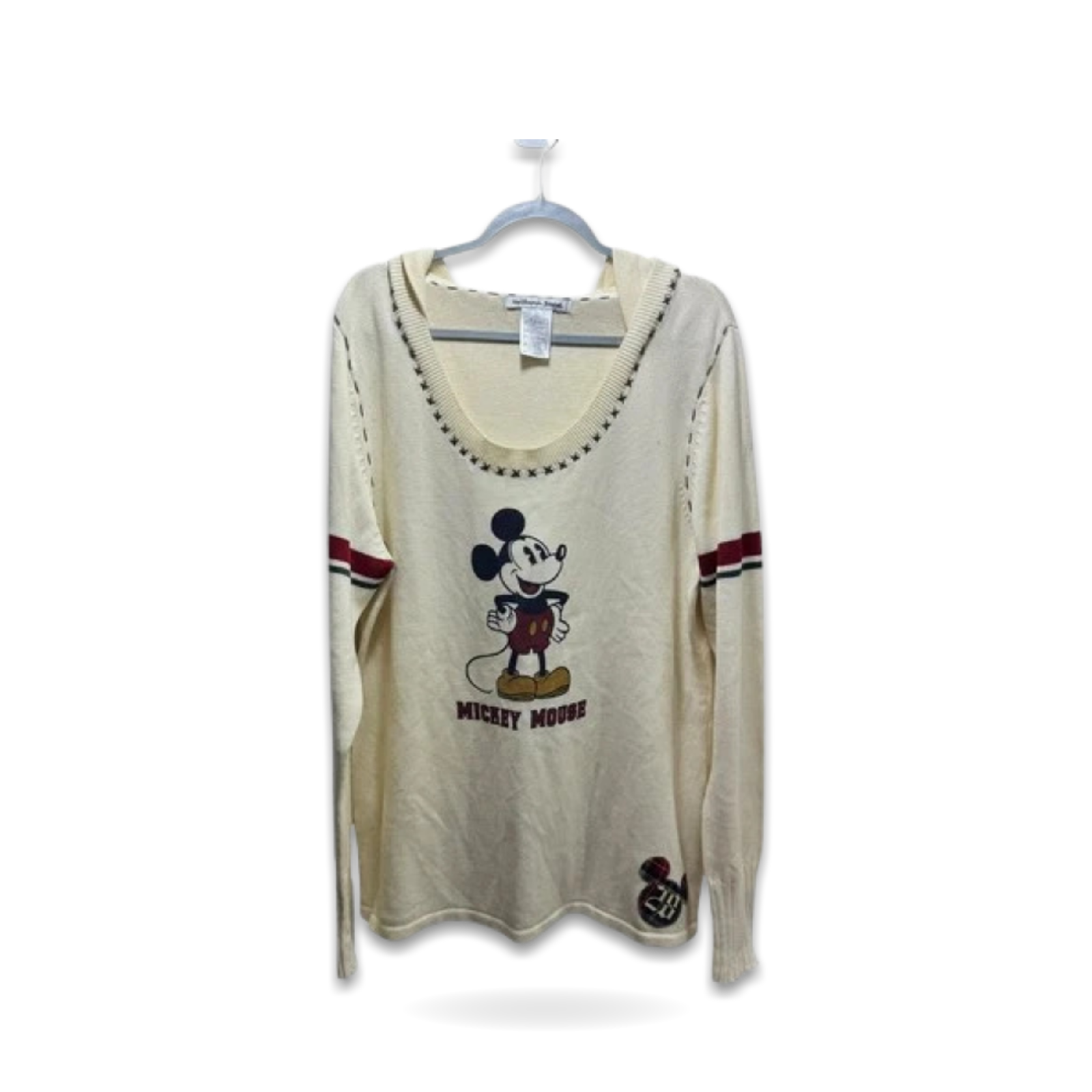Varsity Retro Nostalgic Hooded Knit Sweater Xxl Mickey Mouse