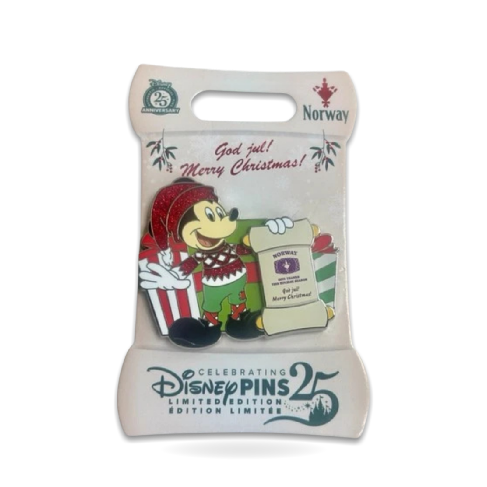 Holiday Christmas Santa Mickey Mouse Norway Trading Pin