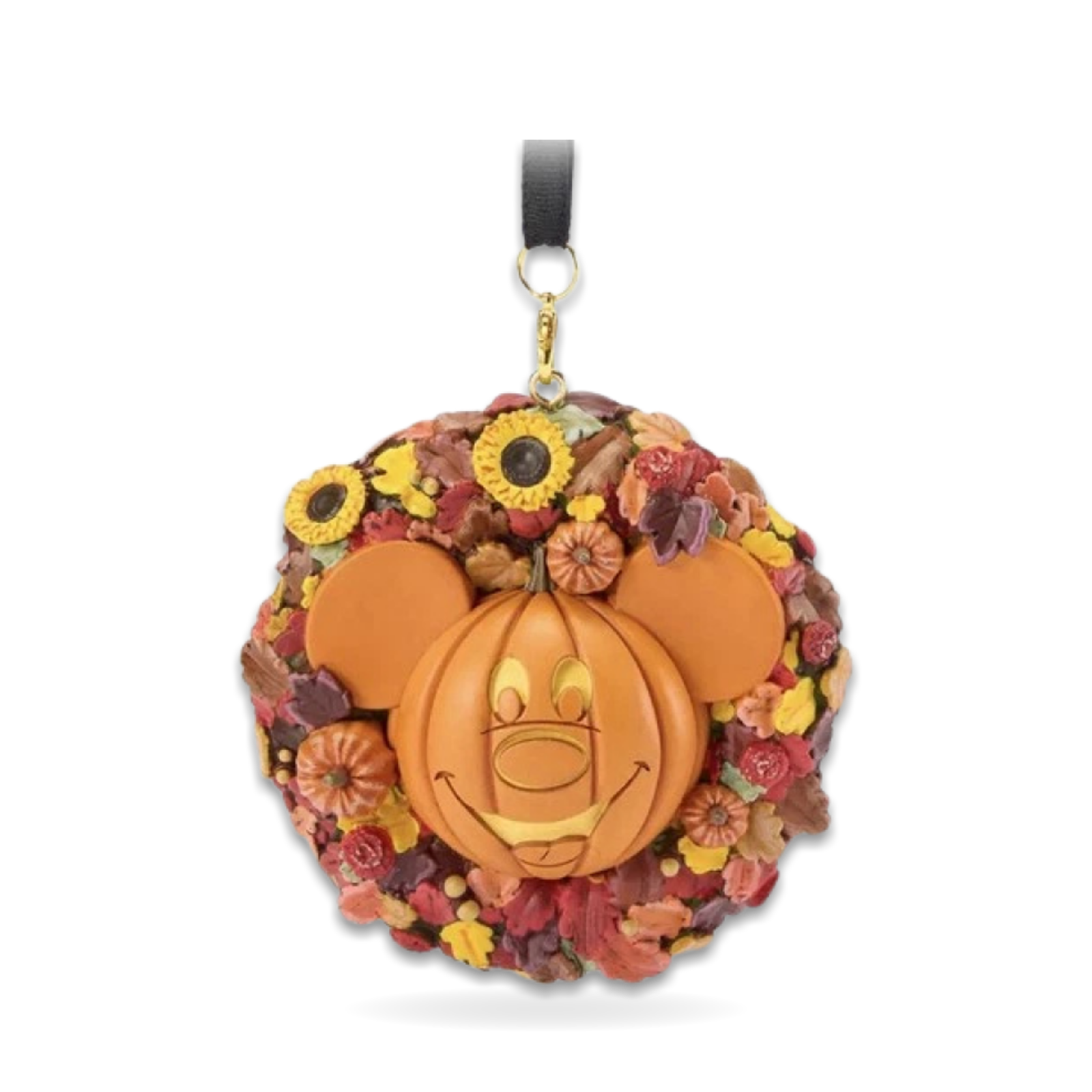 Happy Halloween Fall Mickey Mouse Wreath Seasonal Ornament
