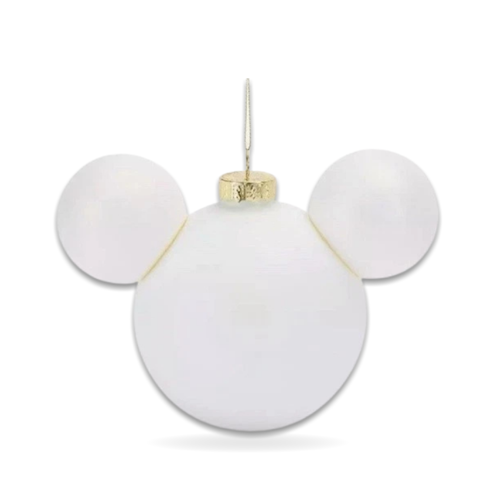 Christmas Opalescent Mickey Ears White Glass Seasonal Ornament