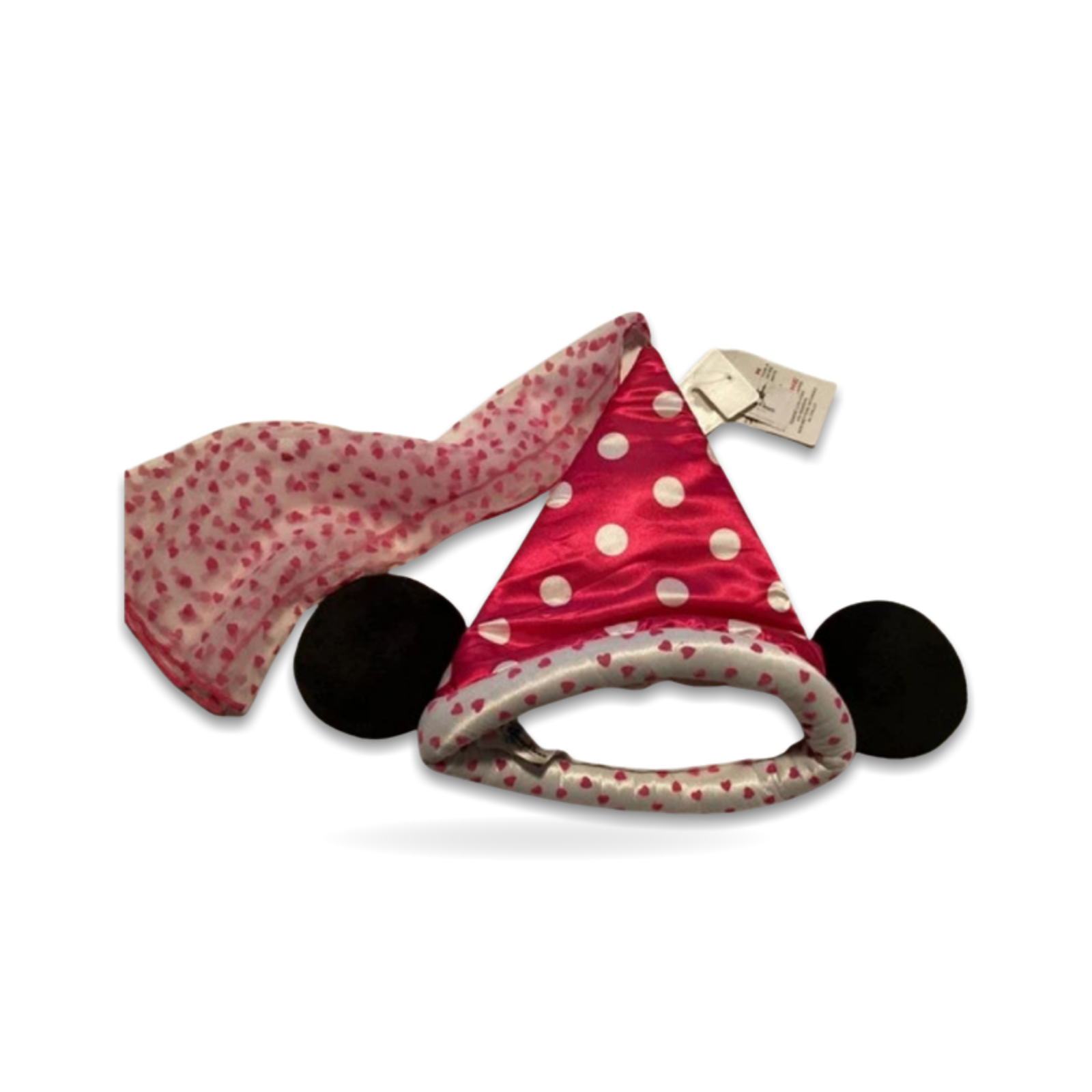Minnie Mouse Ears Princess Hat Pink Hearts Polka Dot Youth