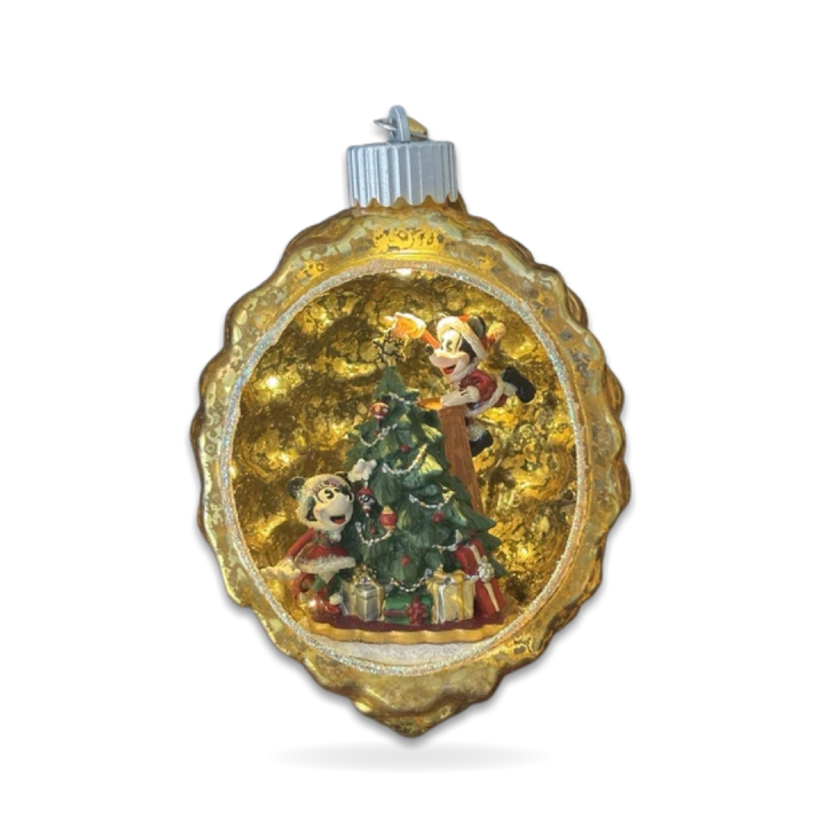 Light Up Mickey Minnie Christmas Tree Seasonal Ornament