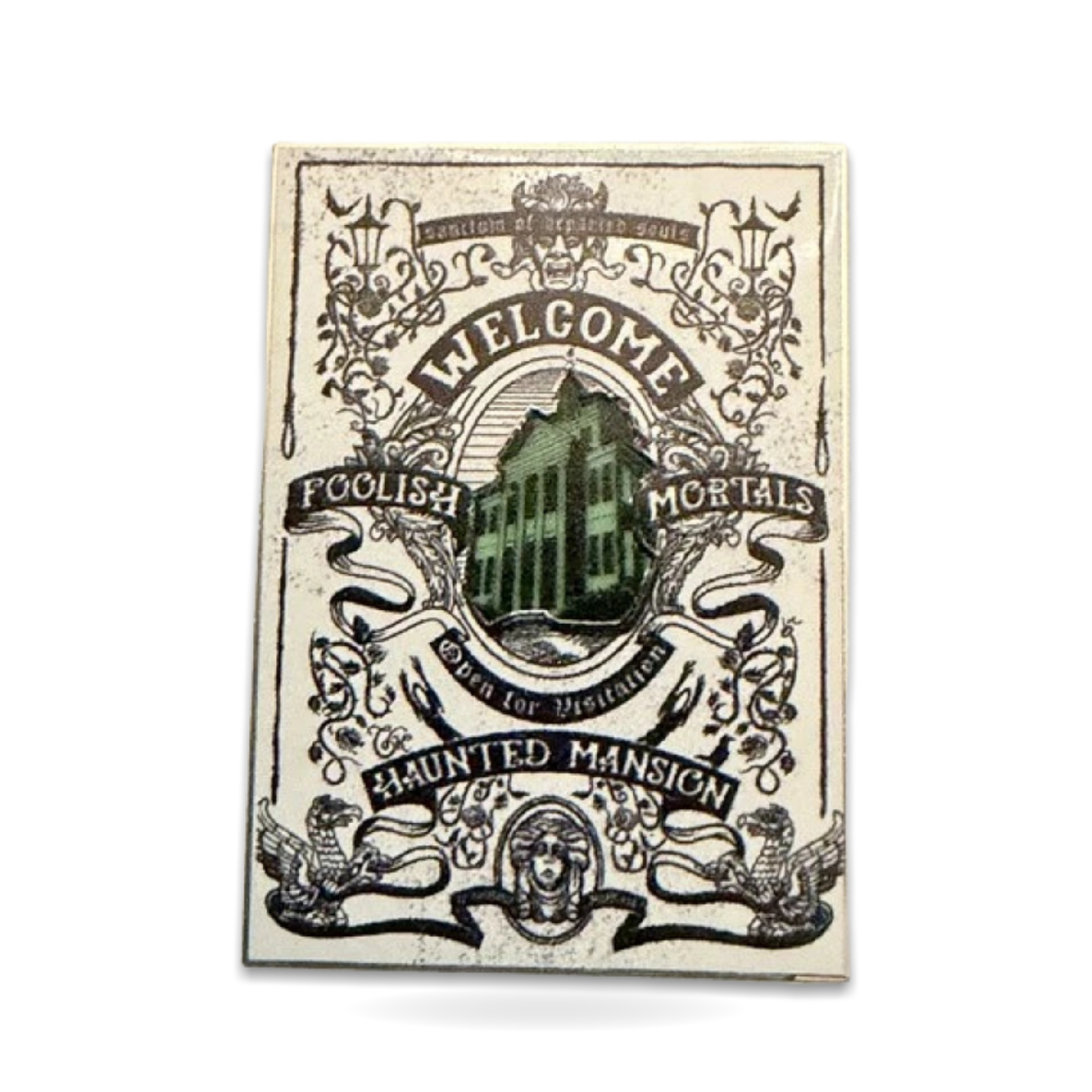 Haunted Mansion Welcome Foolish Mortals Trading Pin