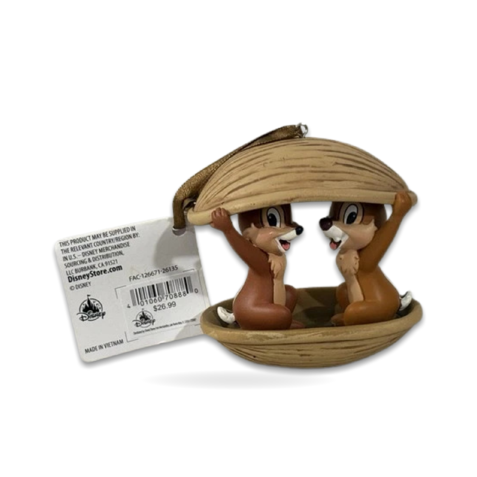 Chip Dale In Nut Shell Christmas Seasonal Ornament