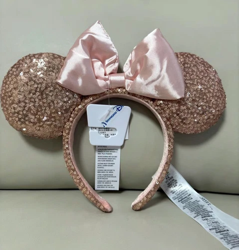 Rose Gold Sequin Bow Minnie Mouse Ear Headwear