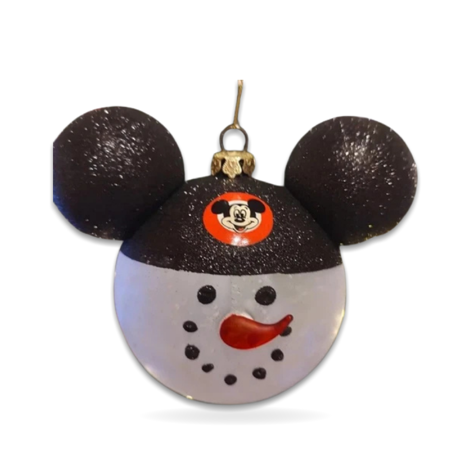 Snowman Mickey Mouse Ears Christmas Holiday Seasonal Ornament