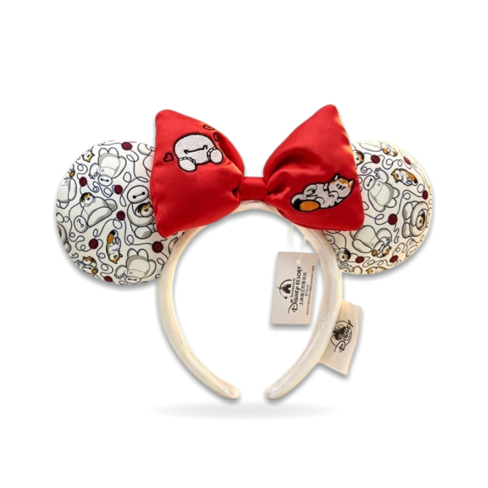 Big Hero 6 Baymax Mochi Cat Minnie Ears Red Embroidered Bow Ear Headwear