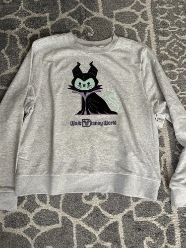 Halloween Maleficent Cat Pullover Large Sweatshirt