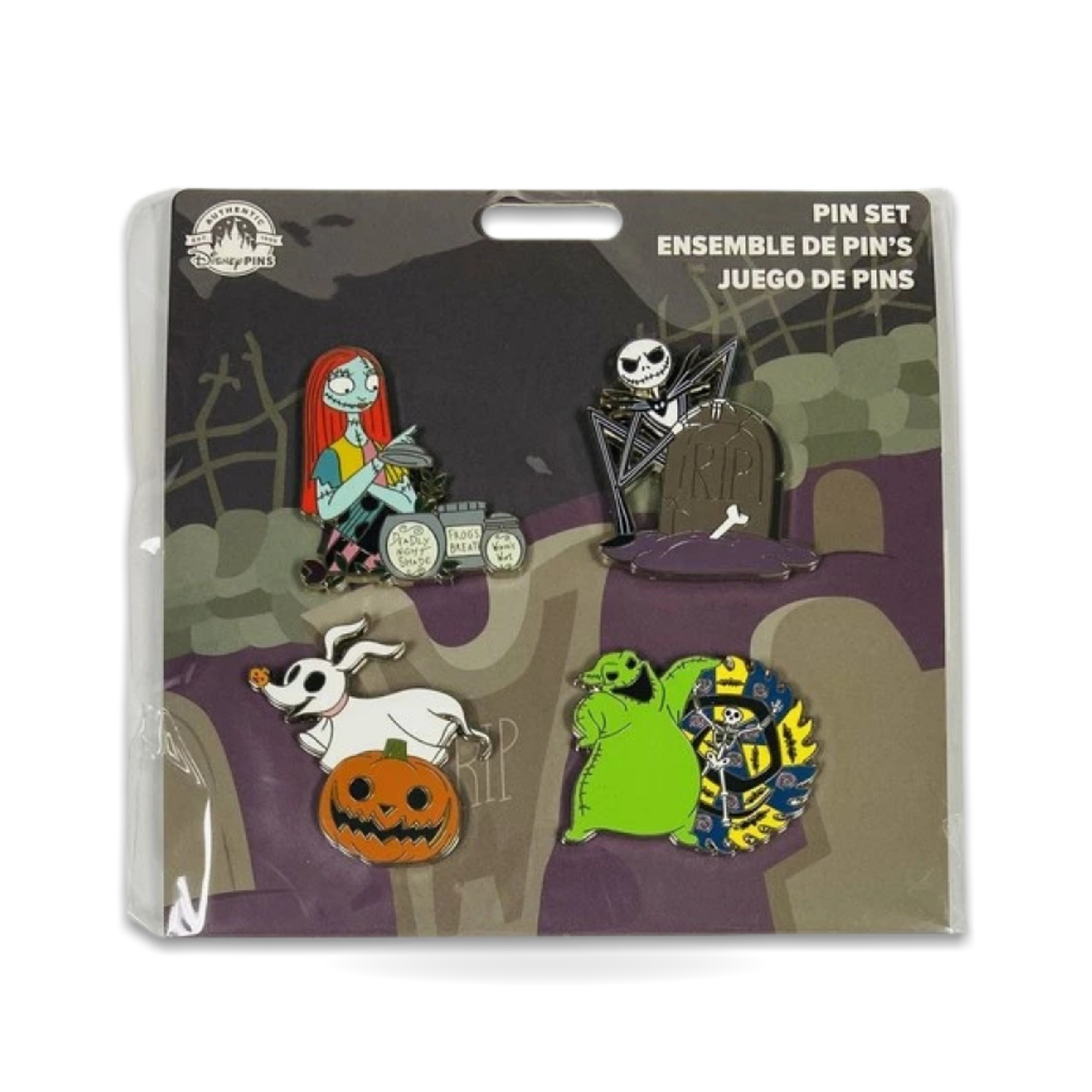 The Nightmare Before Christmas Jack Sally Zero 4 Booster Set Trading Pin