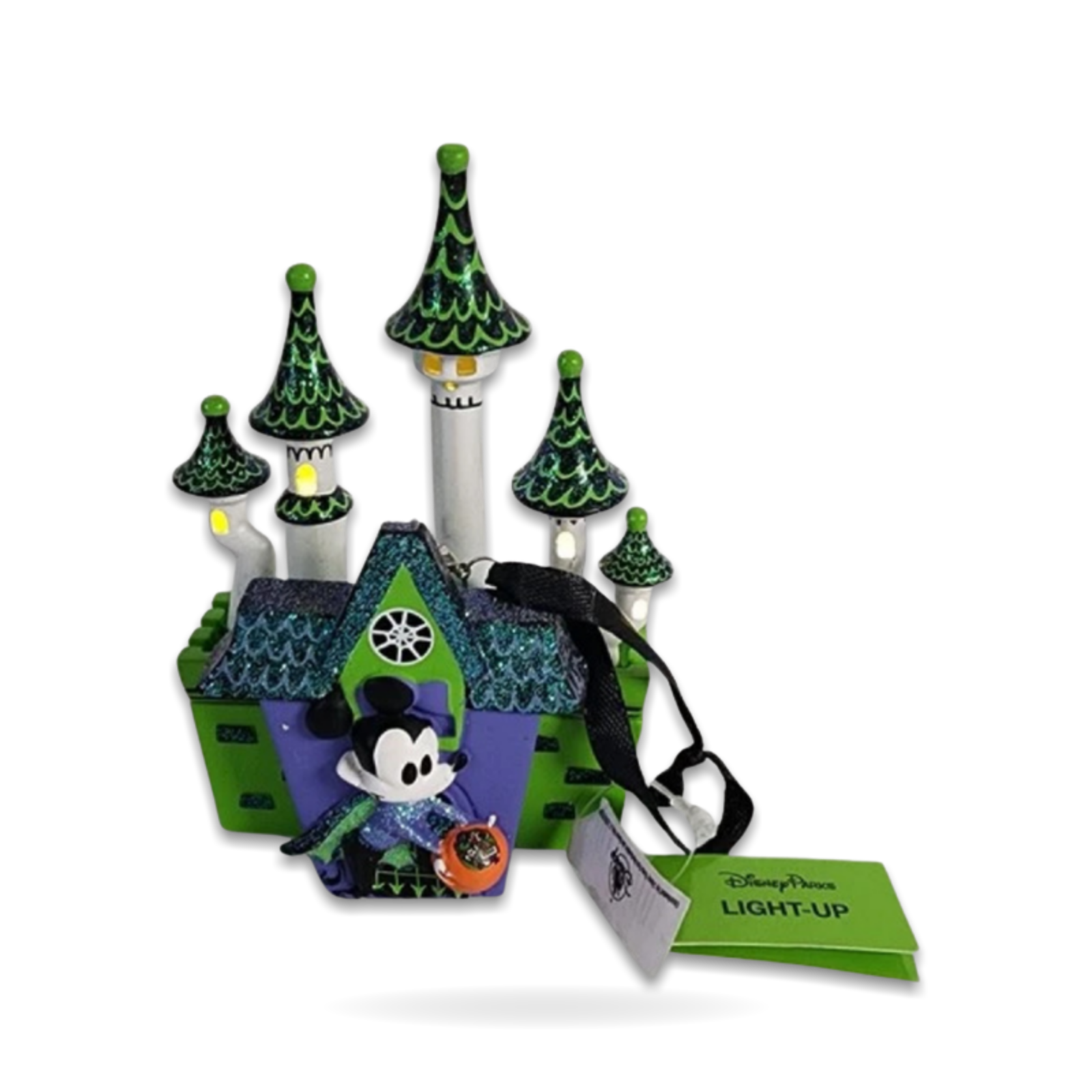 Mickey Mouse Halloween Castle Christmas Light Up Seasonal Ornament