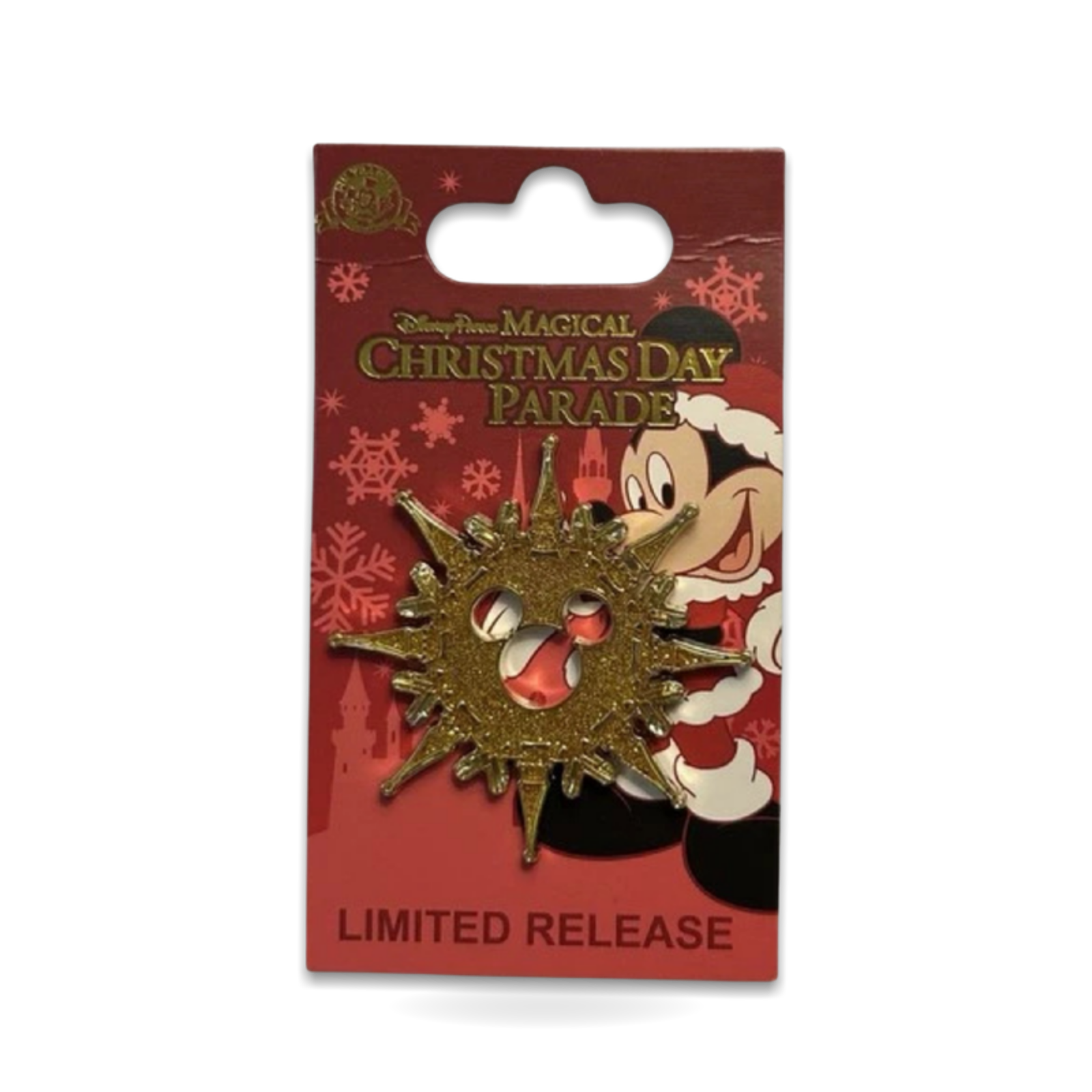 Magical Christmas Day Parade Gold Snowflake Mickey Trading Pin