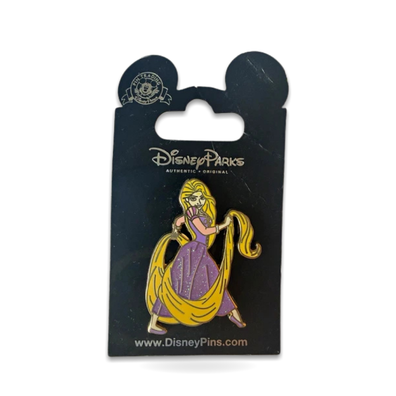 Rapunzel Glitter Single on Original Card Trading Pin