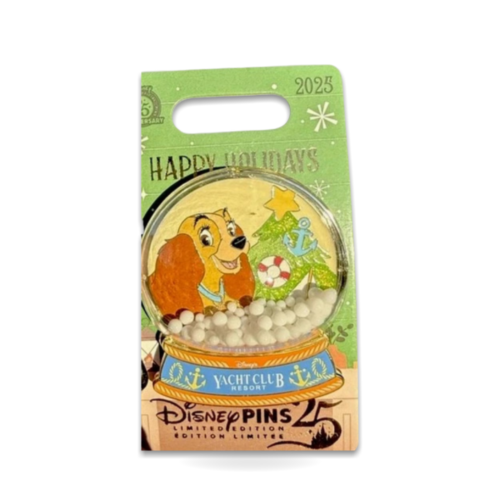 Snow Globe Yacht Club Lady Tramp Christmas Holidays Trading Pin