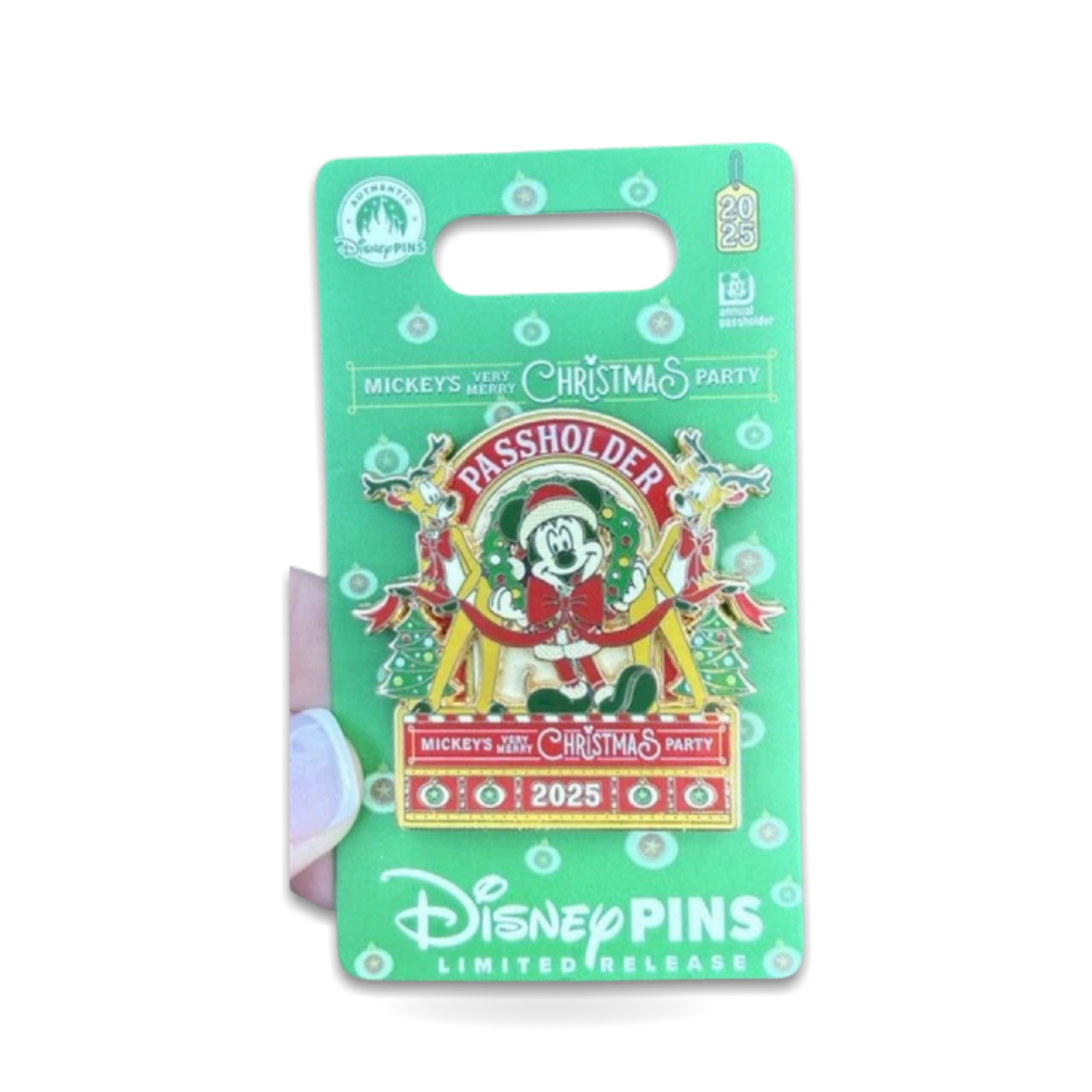Very Merry Christmas Party Mickey Mouse Passholder Ap Limited Release Trading Pin