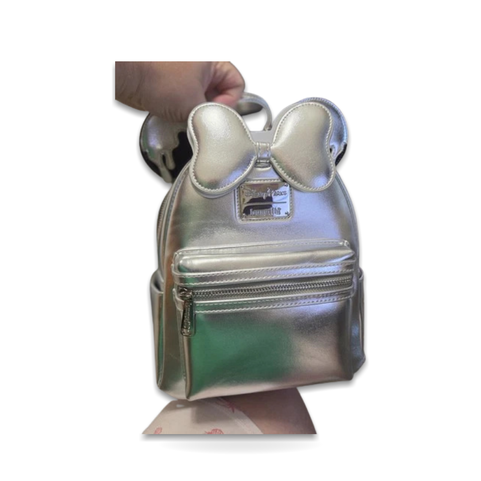Loungefly Disney100 Minnie Platinum Silver Drip Mini Backpack