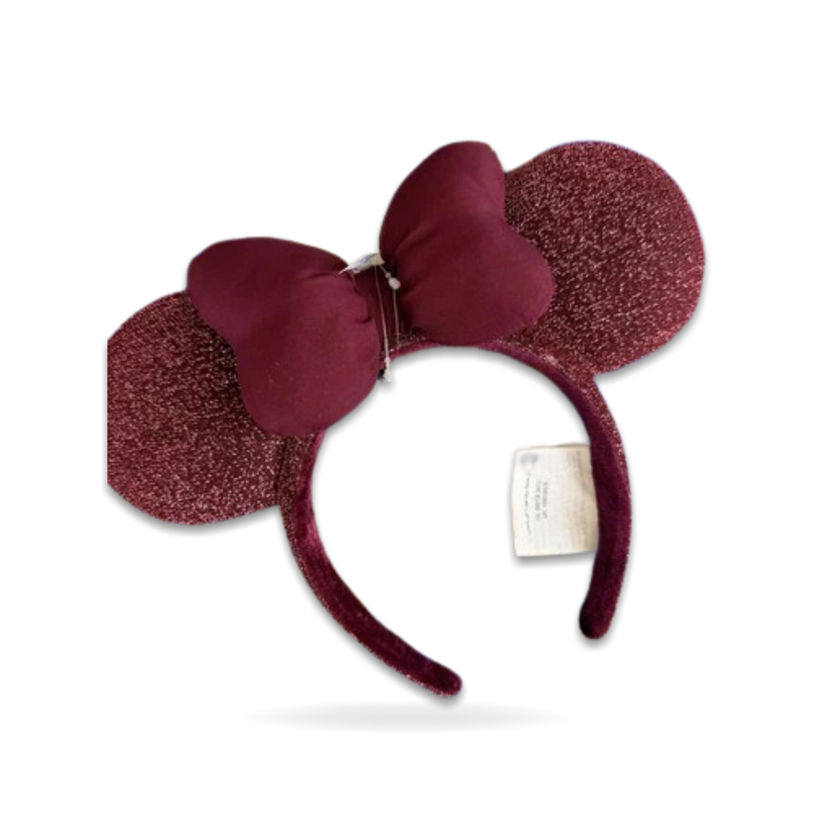 Deep Cherry Red Rhinestone Minnie Ear Headwear