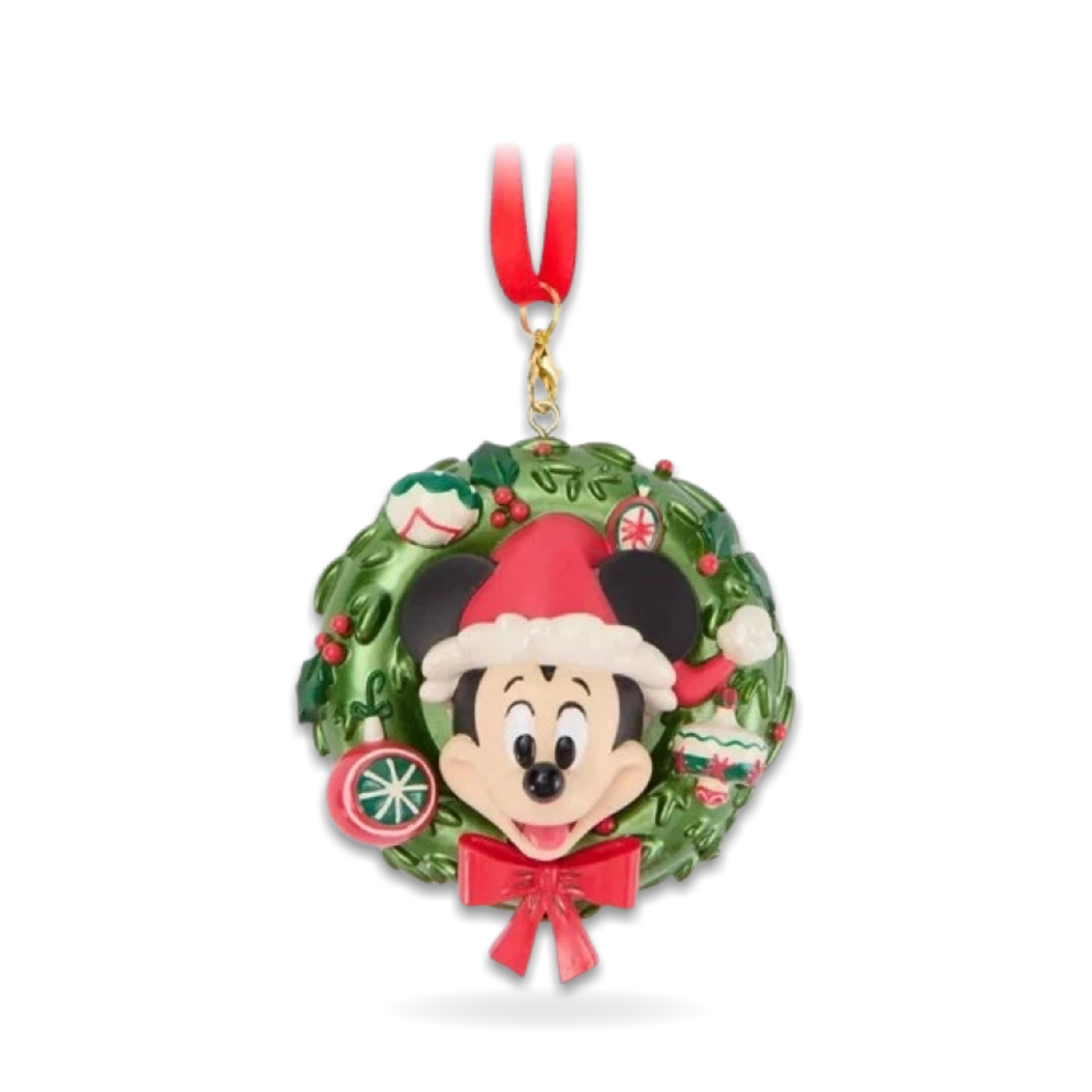 Santa Mickey Mouse Holiday Christmas Wreath Seasonal Ornament