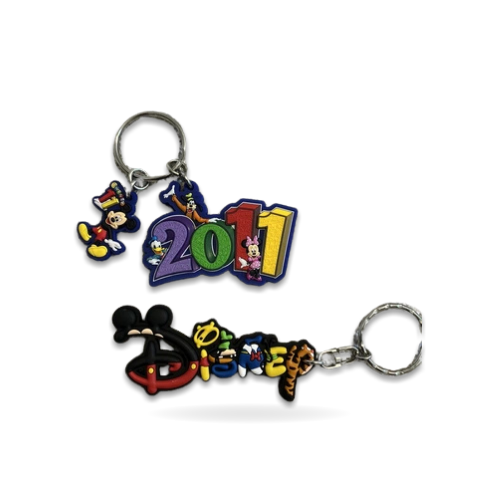 of 2 Keychains Theme Park Merchandise Rubber 2011 Character Lot