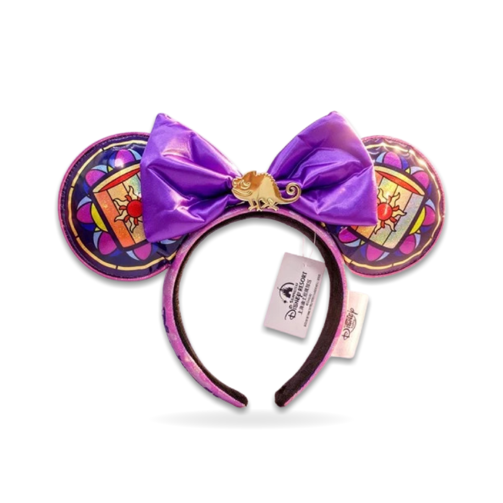 Loungefly Tangled Rapunzel Stained Glass Minnie Pascal Purple Bow Ears