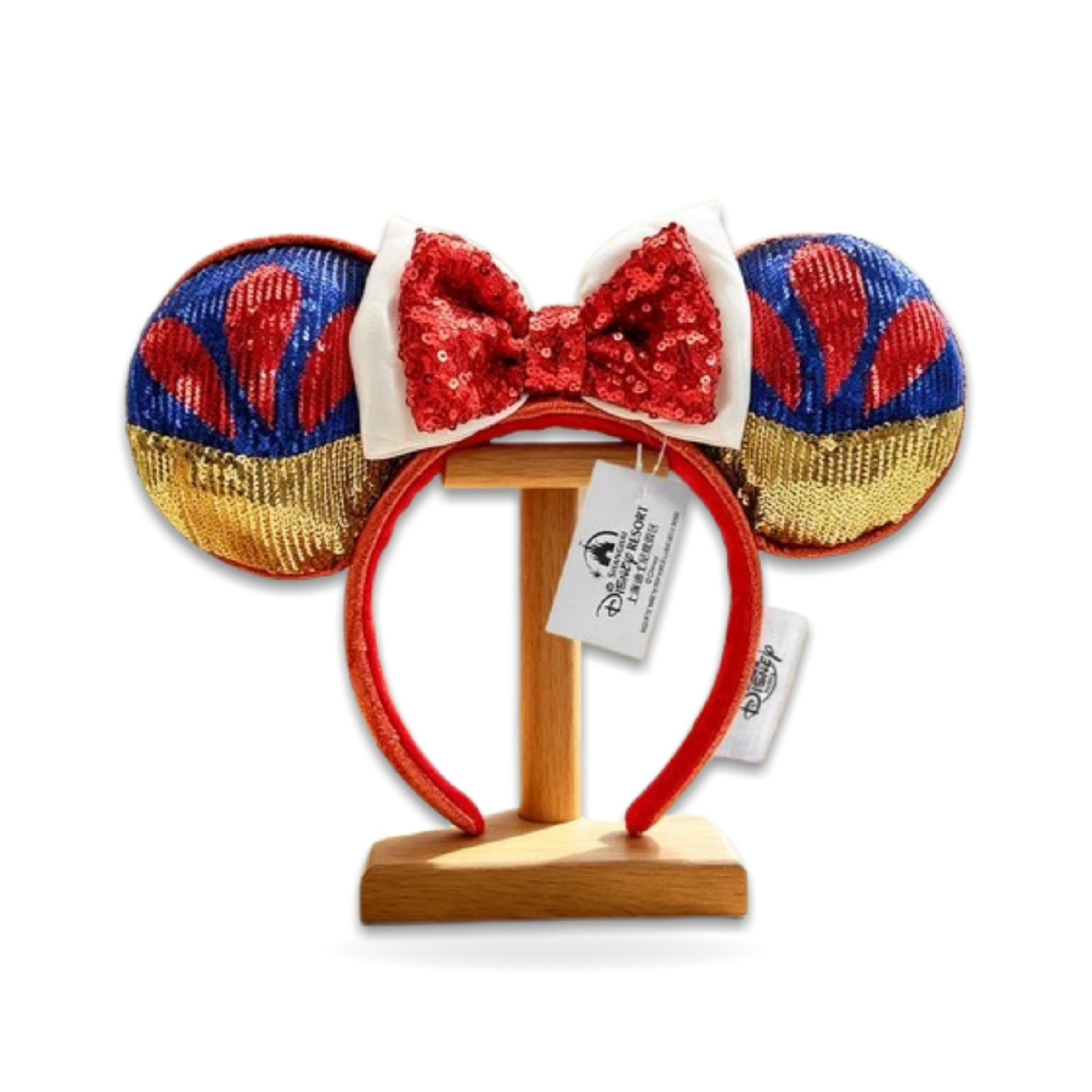 Snow White Minnie Ear Bow Princess Sequins Sparkle Ear Headwear
