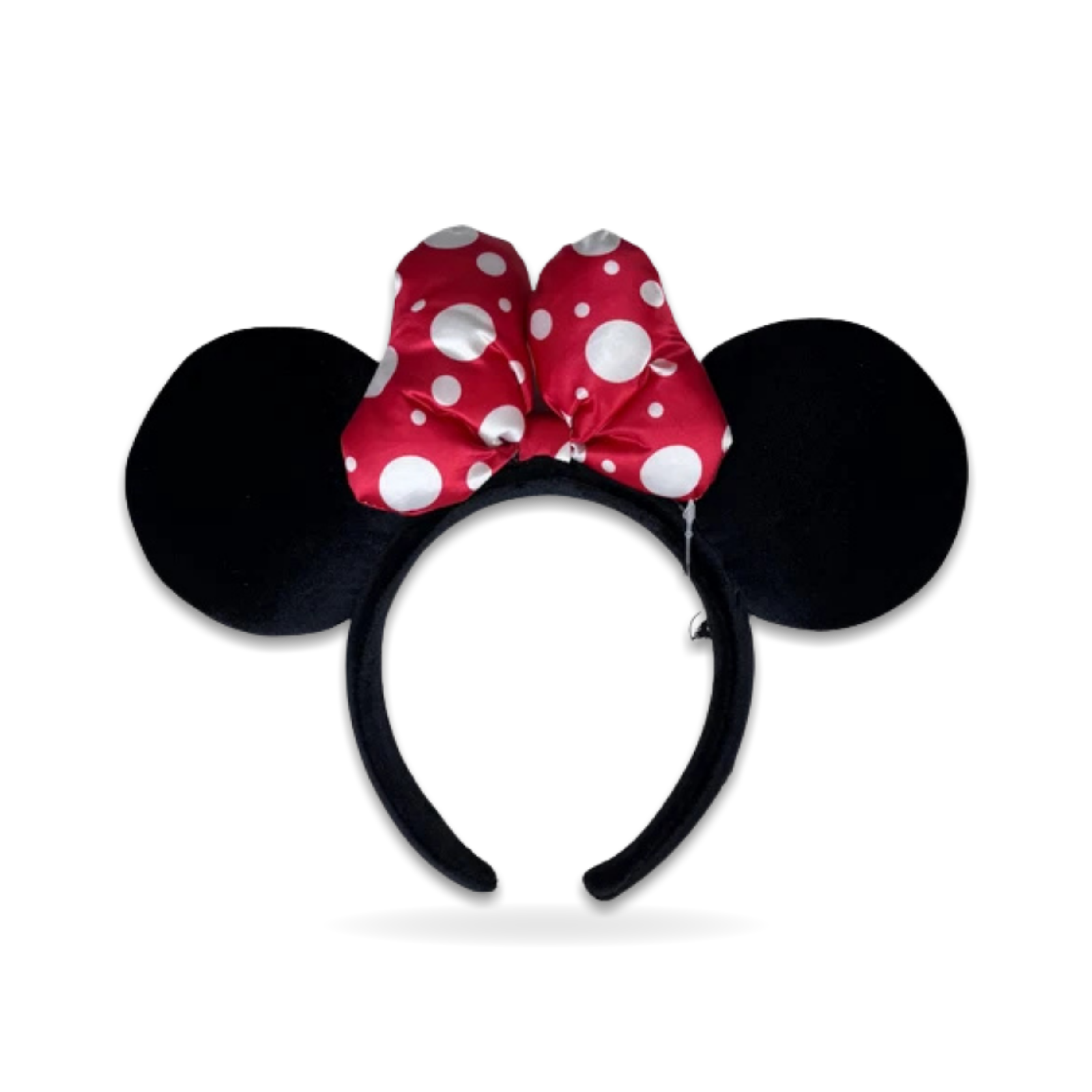 Classic Minnie Mouse Black Ears With Red Polka Dot Satin Bow