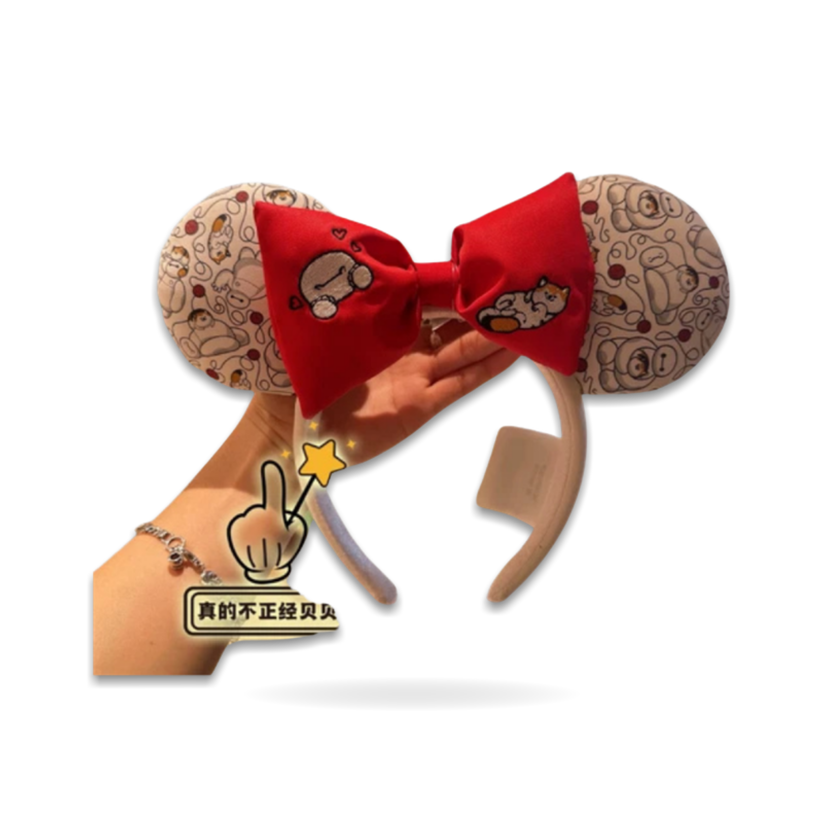 Big Hero 6 Baymax Mochi Cat Red Bow Minnie Ear Headwear