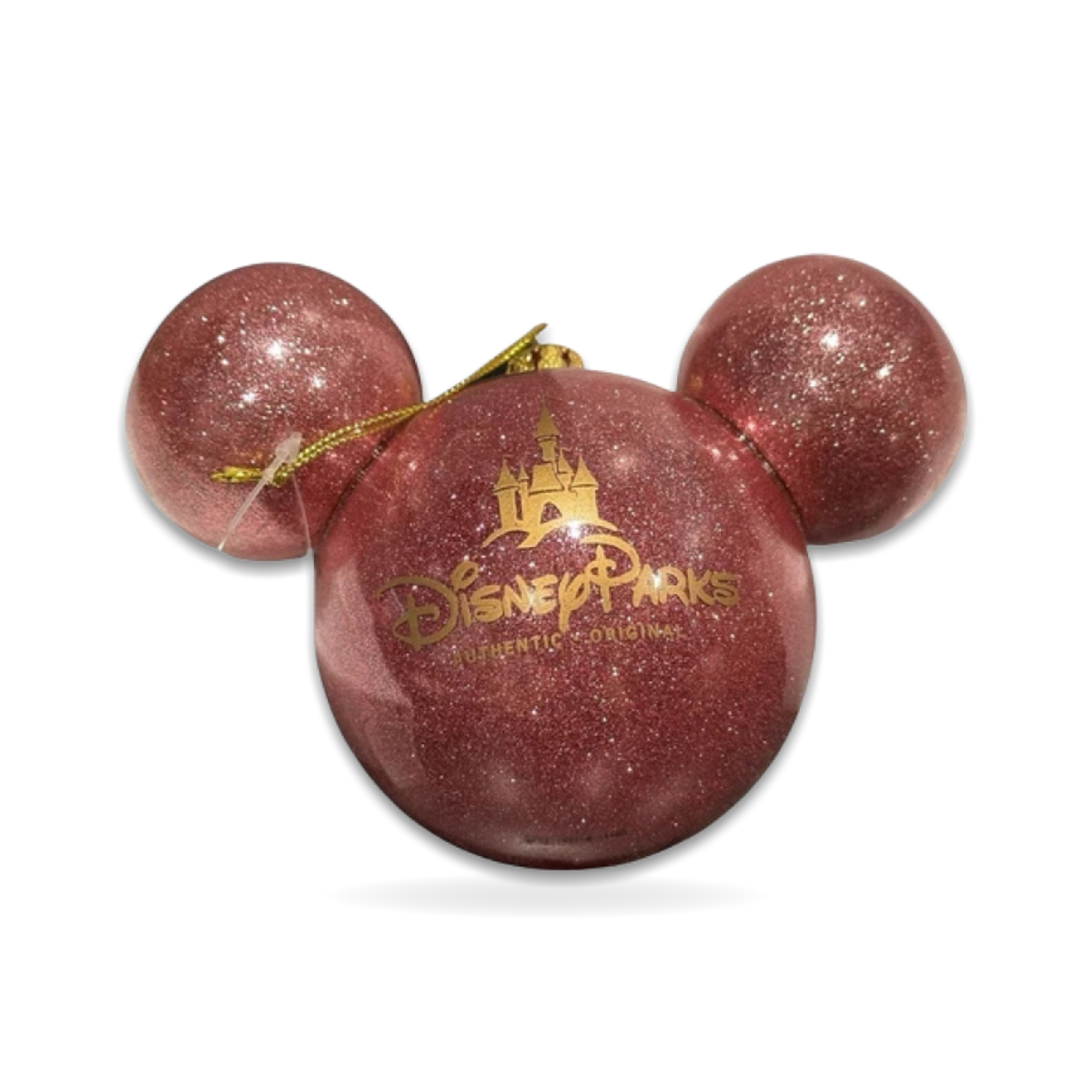 Mickey Icon Ears Glass Ball Pink Seasonal Ornament