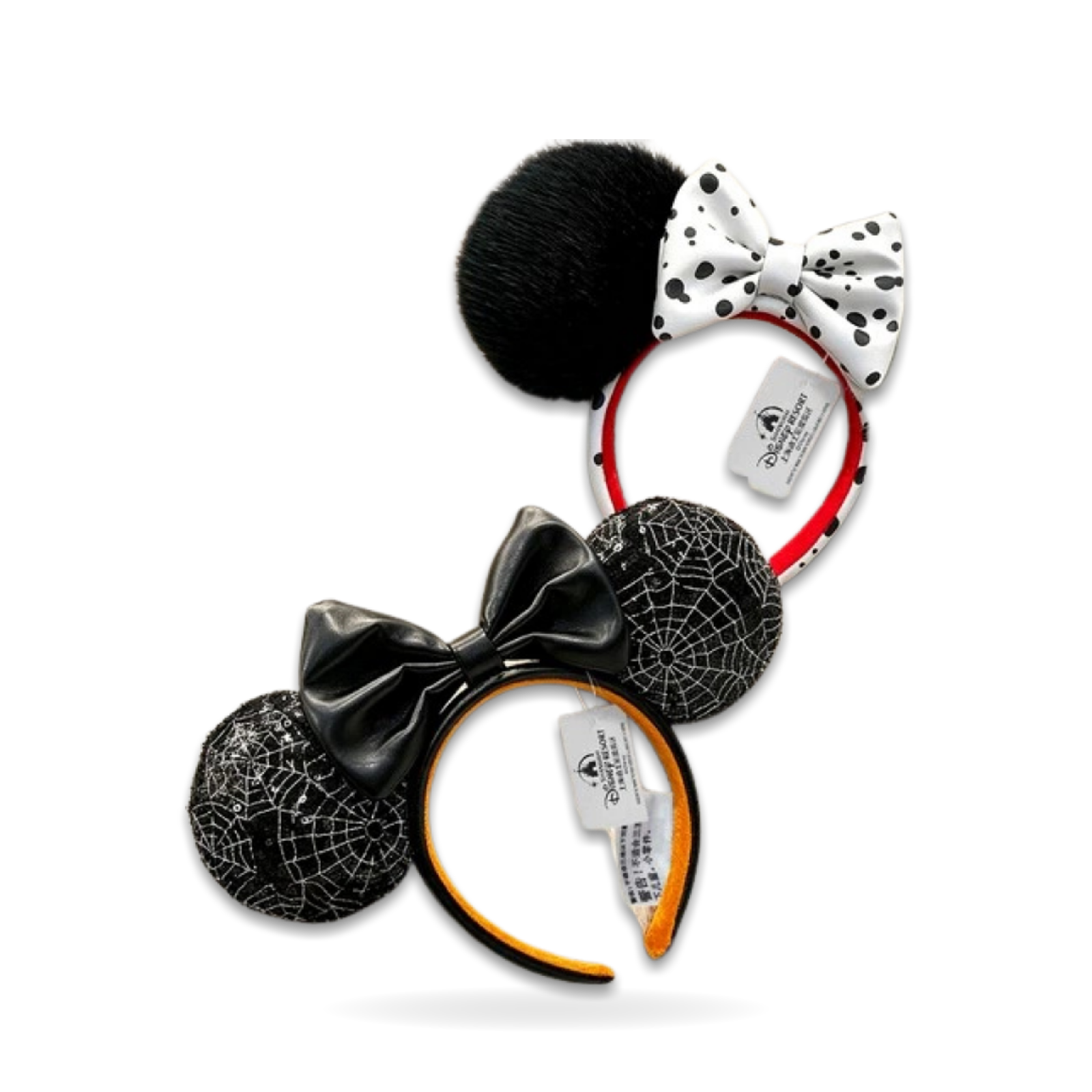 2Pcs Spiderweb Sequin Dalmations Cruella Devil Ear Headwear