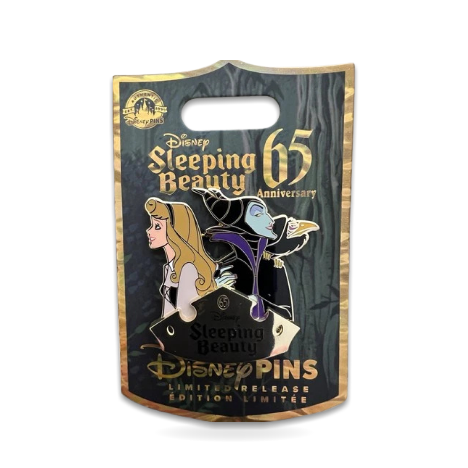 Sleeping Beauty Aurora Maleficent 65th Anniversary Trading Pin