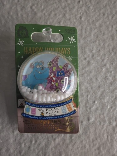 Happy Holidays Snowglobe Sully Monsters Inc Trading Pin