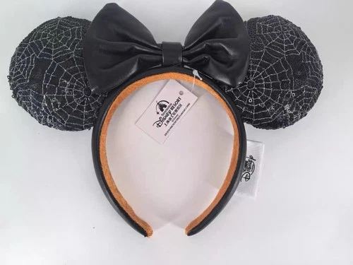 Minnie Mouse Ears Web Halloween Black Ear Headwear