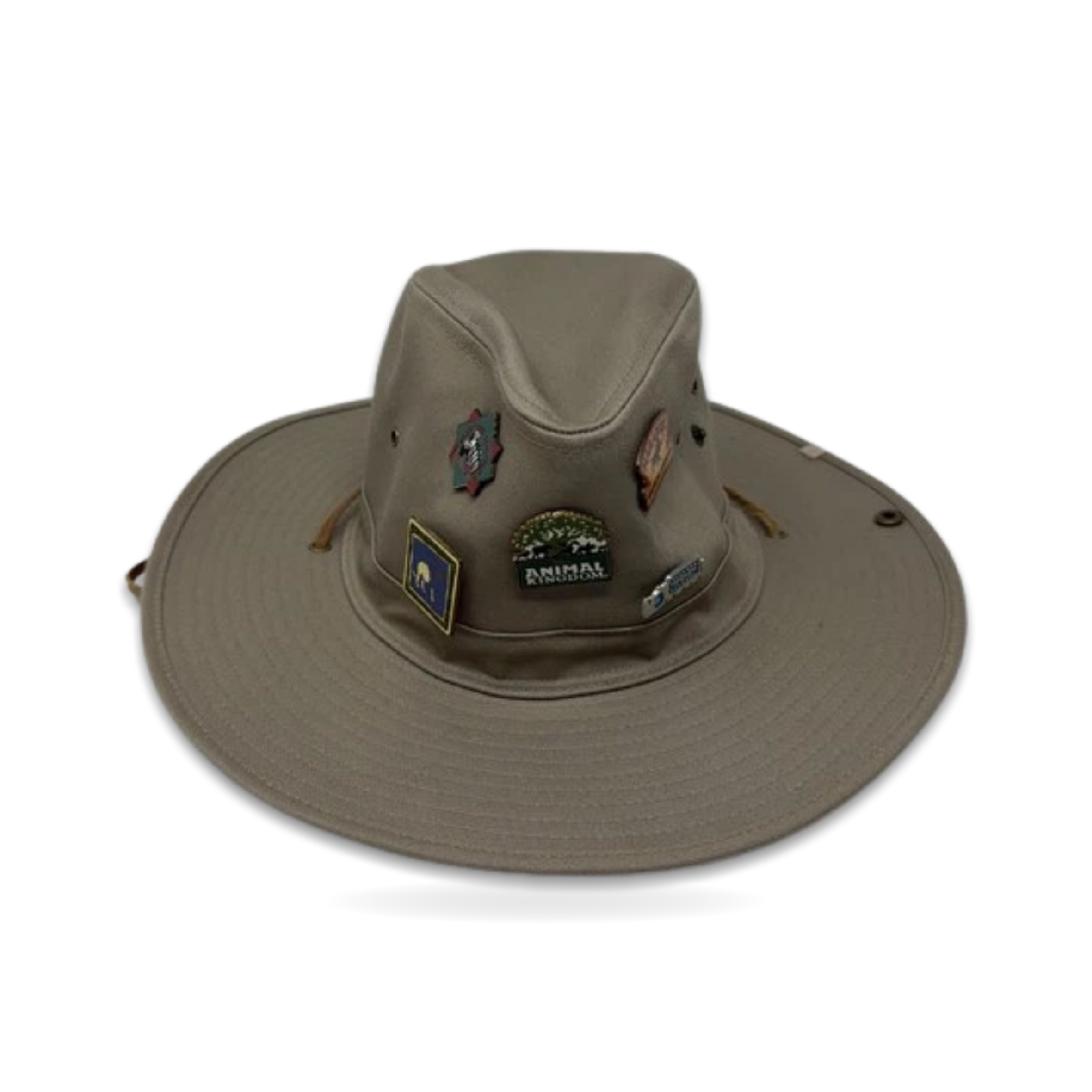 Khaki Safari Hat Adult Size S with 5 Pins Animal Kingdom