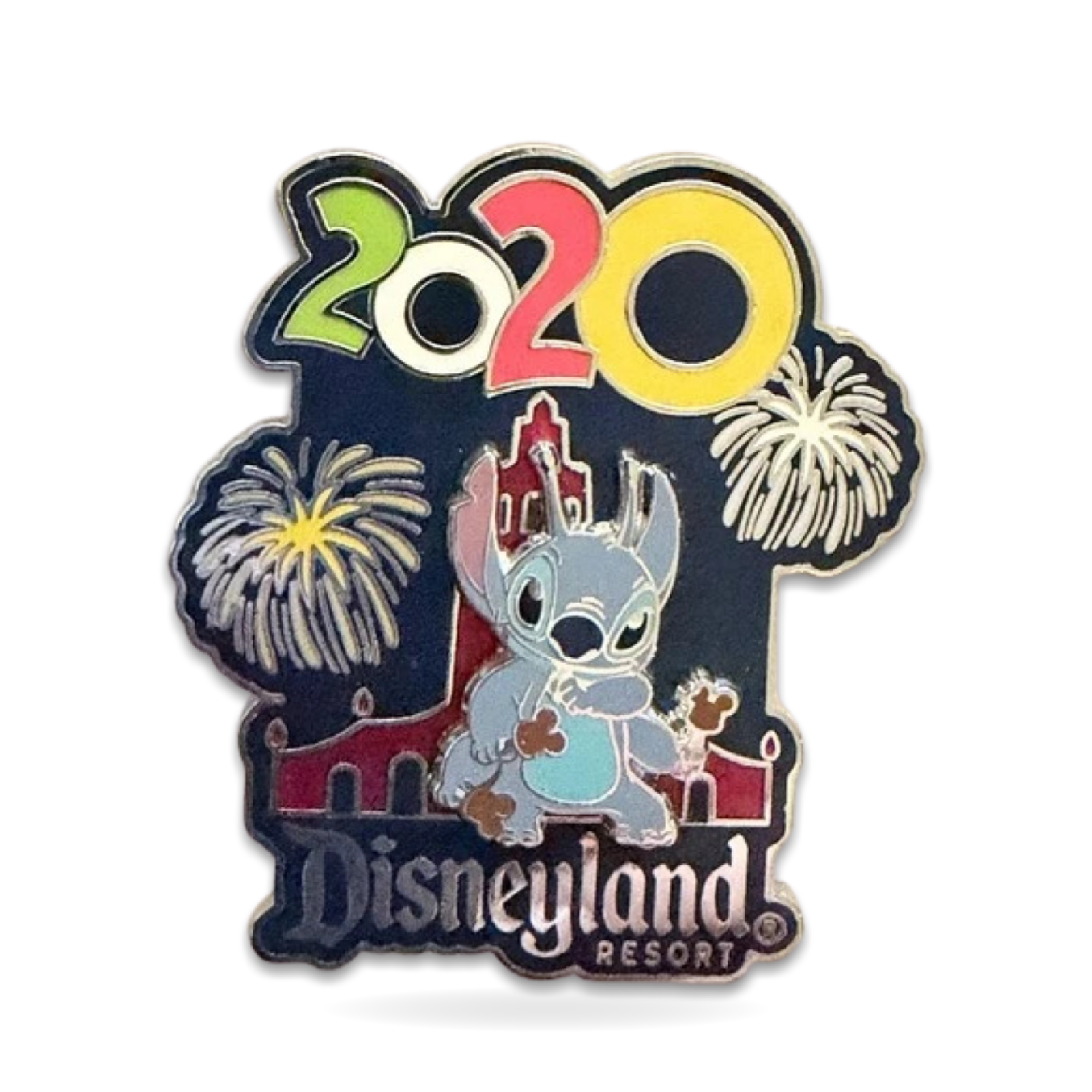 Stitch And Fireworks Trading Pin