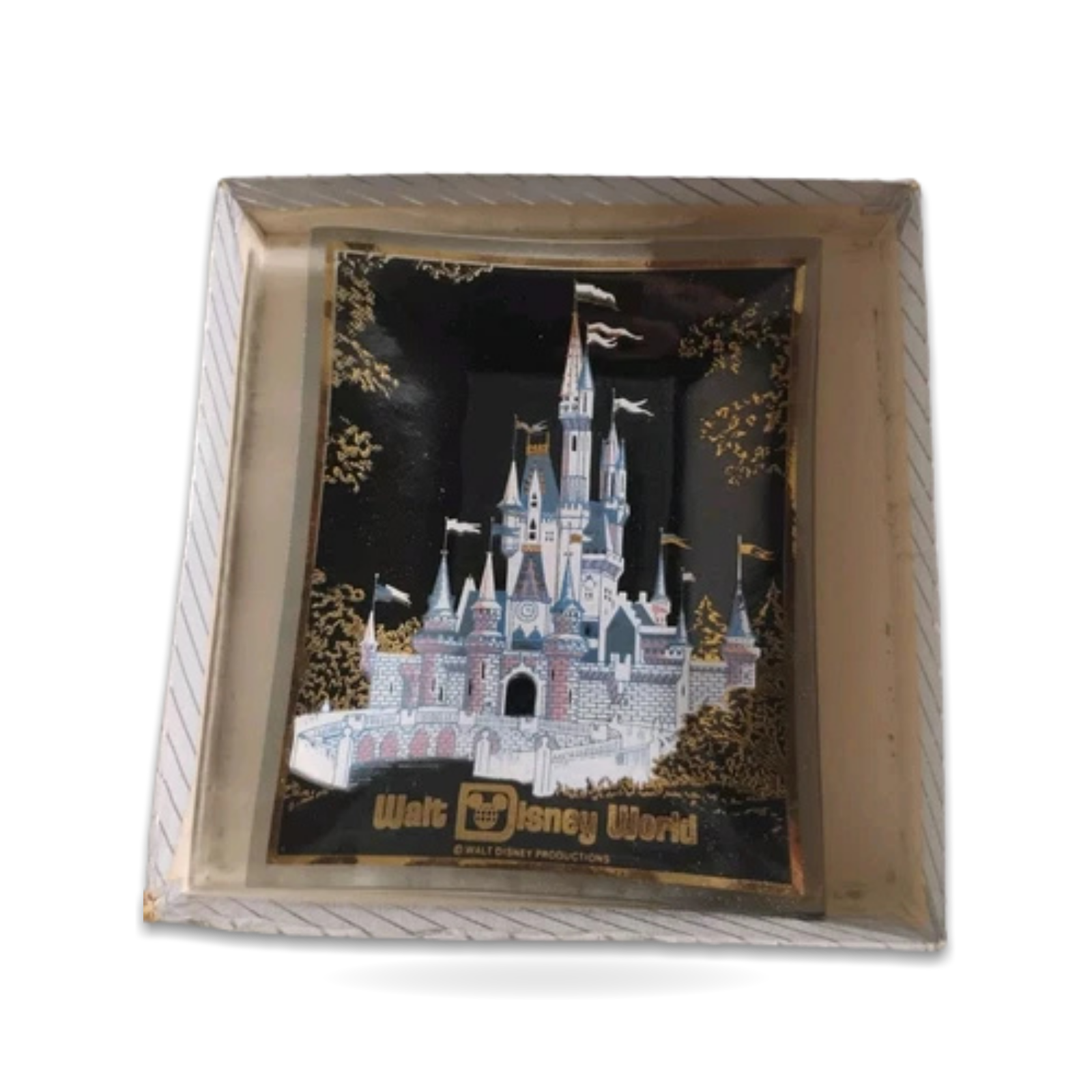 Glass Gift Tray Ashtray Cinderella Castle Vintage 80's