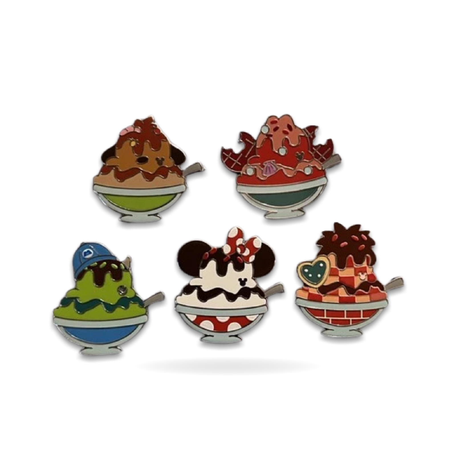 Five-piece summer sundae mystery pin collection