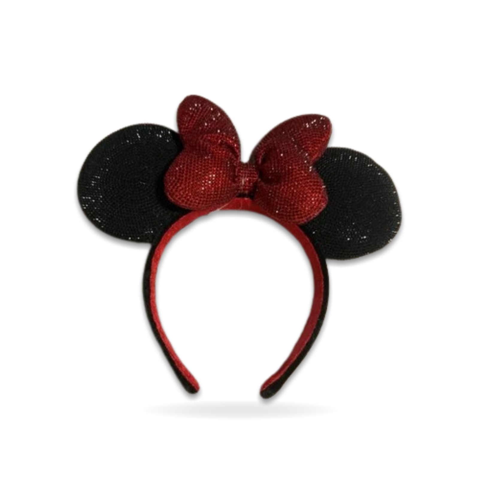 Minnie Mouse Bow and Red Rhinestone Ear Headwear